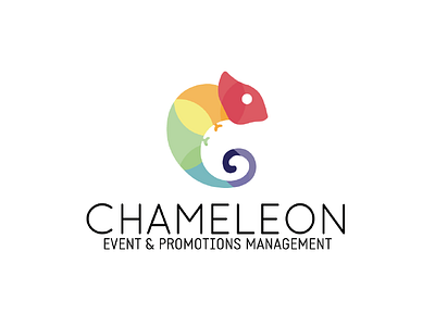 Chameleon Logo chameleon combination mark events flat colour logo promotions