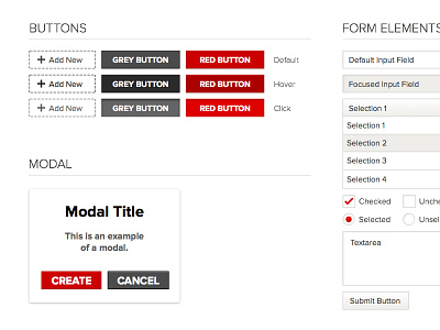 UI Kit buttons form elements modal ui kit user interface
