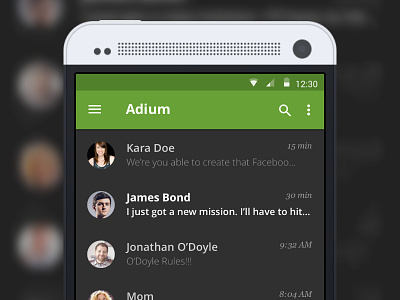 Adium Android App adium android app chat made with invision