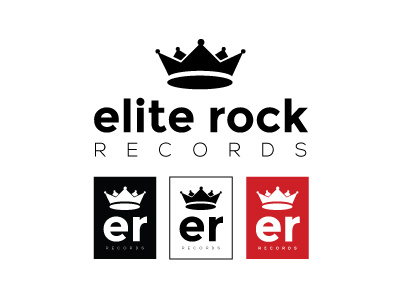 Elite Rock Records Logo black branding logo record label red white
