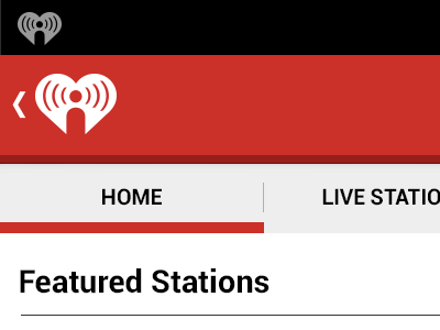 iHeartRadio Home Screen