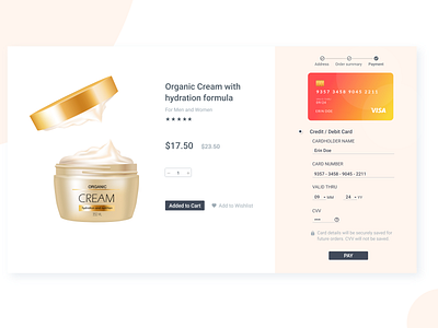 Credit Card Checkout - Beauty E- Commerce website 002 beauty checkout form cosmetic credit card credit card checkout dailyui dailyuichallenge debit card design ecommerce ecommerce design minimal pay ui ui design uiux webdesign website website design