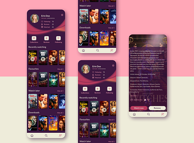 User Profile - Entertainment app 006 app dailyui dailyuichallenge design entertainment movie movie app profile ui ui design uidesign uiux user userprofile ux