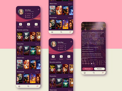 User Profile - Entertainment app