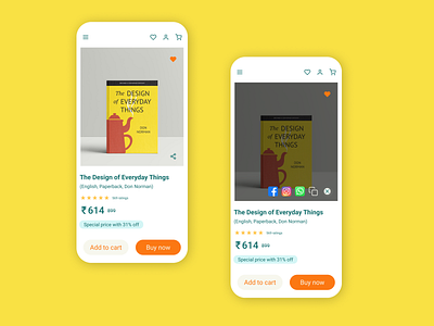social share - Online book store app 010 app book book store dailyui dailyuichallenge design facebook instagram minimal online online book online book store social share social sharing socialshare ui design uidesign uiux whatsapp