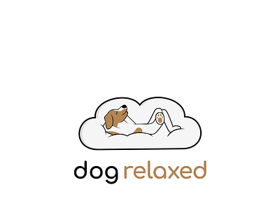 dog relaxed cloud logo design dog cloud dog logo illustration lettermark logo relax dog