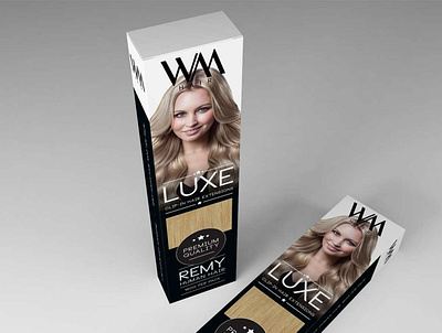 luxe remy human hair extensions clip in packaging design 2 boxes brand branding design wholesalehairextesnionboxes