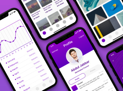 mobile app design app branding design flat minimal ui ux