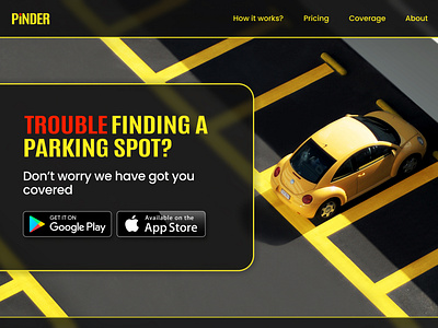 Pinder - Parking Finder Website UI Design