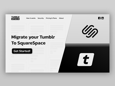 TUMBLR SPACE - Landing Page UI design app branding call to action design figma heading headings hero section landing page minimal squarespace tumblr ui website