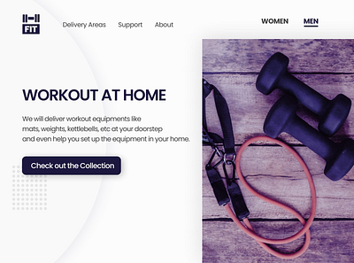 Fit - BLUE Website UI attractive blue call to action design figma gym app heading health hero section landing page minimal shop sub heading typography ui website website design workout