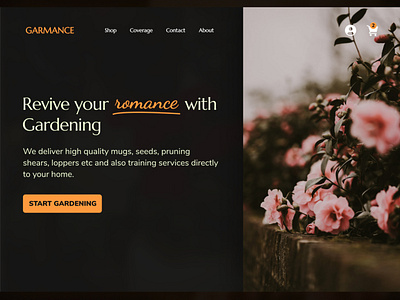 Garmance - Hero Section Website UI Landing Page beautiful botany branding call to action design elegance figma gardening hero section landing page minimal plants plants app romance ui website website builder website design