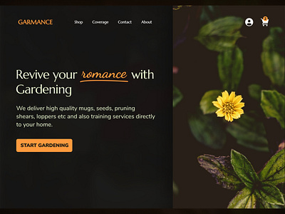 Garmance - Hero Section Website UI Landing Page beautiful botany branding call to action design elegance figma gardening hero section landing page minimal minimalism plant ui website website design