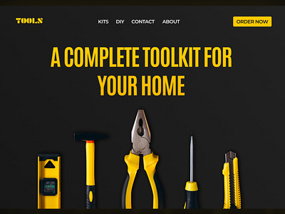 TOOLS Website | Hero section black branding clean colors landing page landingpage lettering minimal typeface typogaphy ui ux uxui web web ui webdesign website website design websitedesign yellow