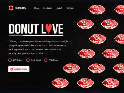 DONUTS - Website UI Design Landing Page call to action design designer figma heart hero section landing page love minimal square space squarespace ui ui design uidesign web web design webdesign webflow website website design