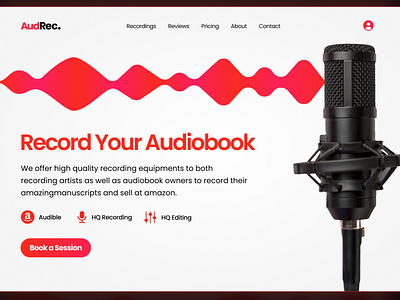 AudRec - Website UI Design Landing Page