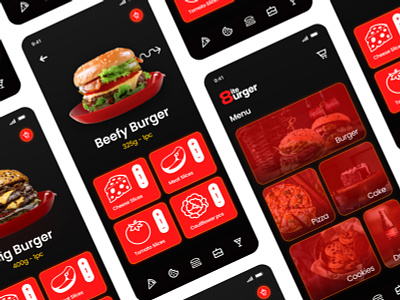 Burger Bite - App UI UX Design android app app app ui app ui design appdesign appdesigner fast food fastfood figma food ios ios app mobile app mobile app design mobile apps mobile design mobile ui modern ui design uidesign