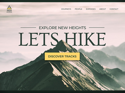 HIGH HIKES - Website UI Design adventure branding call to action design figma heights hero section hike hiking landing page minimal mountain typography ui ui design uiux web website website design