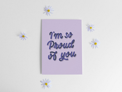 I'm so proud of you card card design greeting card handlettering lettering lettering artist typography