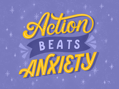 Action beats anxiety handlettering illustration lettering lettering art mental health type typography