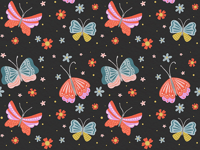 Butterfly pattern botanical branding butterflies cute pattern fabric illustration pattern seamless