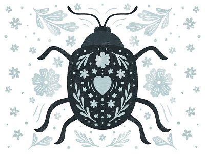 Cute bug bug cute folk art graphic design illustration insect illustration