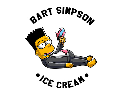 Simpson Ice Cream design illustration logo mascot logo simpson tshirtdesign vector