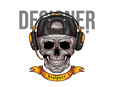 Skull Headphone design illustration logo mascot logo tshirtdesign vector