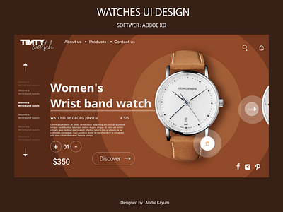 Watches Web UI Design branding ui ui design uidesign uiux web ui web ui design web uiux