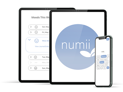 Numii App app app concept blue mood mood tracker new me numii ui ux