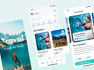 Travel App application booking design figma interface travel travelapp ui