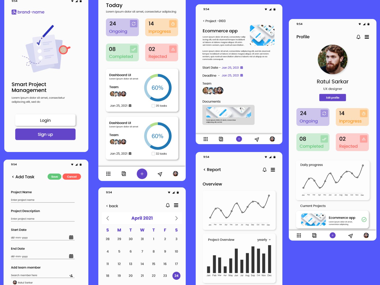 Task management app by Paradox on Dribbble