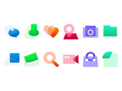 3D glass morphism icons inspired from a creator