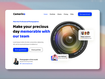 Camerino photographers website design concepts