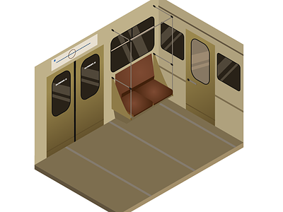 The car of the Moscow metro Isometric