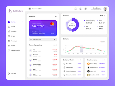 BubbleBank - Banking Dashboard