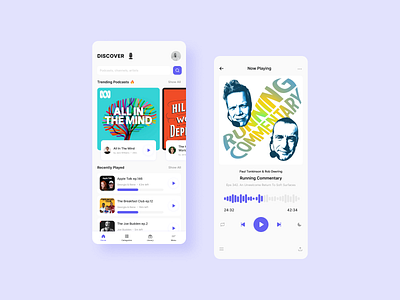 Podcast App clean design mobileapp podcast ui uidesign uiux