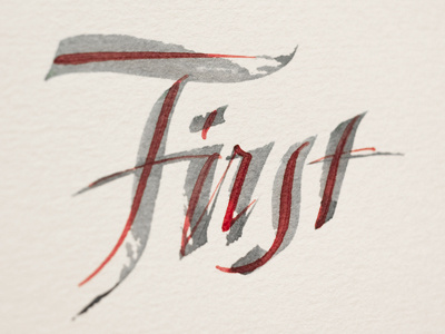 First higgins ink lettering metal nib parallel pen script