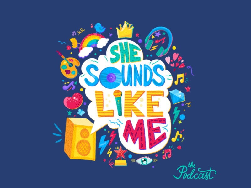 She Sounds Like Me Podcast animation art cartoon design designer family girl graphic graphics handdrawn illustration illustrator lettering motiongraphics music podcast power stream typography vectorart