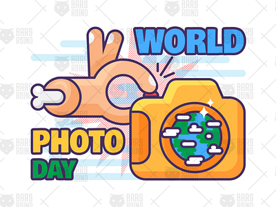 World Photo Day Illustration camera celebration day device digital hand holiday making photo photography vector world