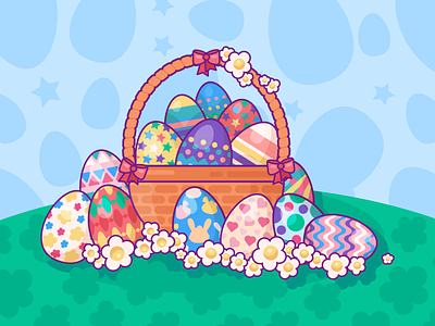 Easter Eggs Basket april chick cute easter egg festive gift greeting happy hen hunt spring
