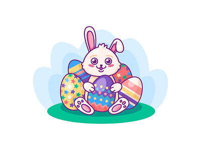 Happy Easter Rabbit Illustration