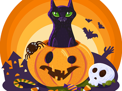 Cartoon Halloween Cat