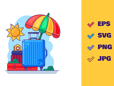 Summer Suitcase Illustration