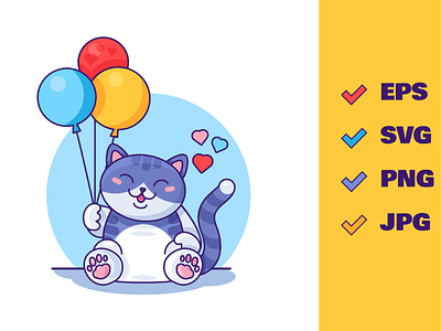 Cat With Balloons