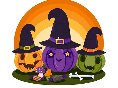 Halloween Witch Pumpkins Party