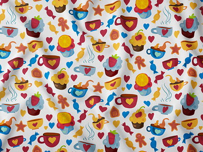 Drinks And Sweets Seamless Pattern