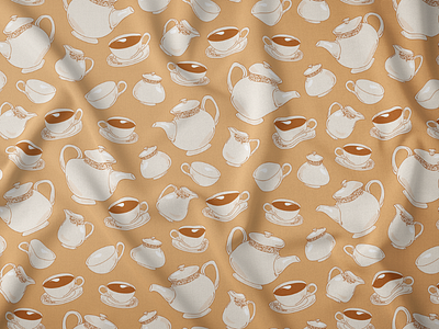 English Tea Time Seamless Pattern