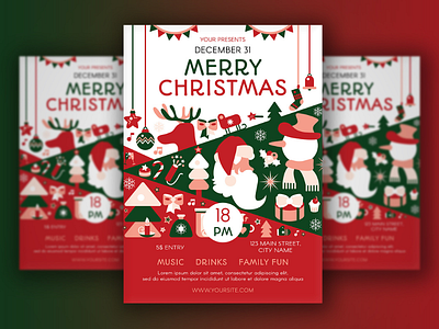 Merry Xmas Poster banner cartoon christmas flyer happy merry new poster vector winter xmas year