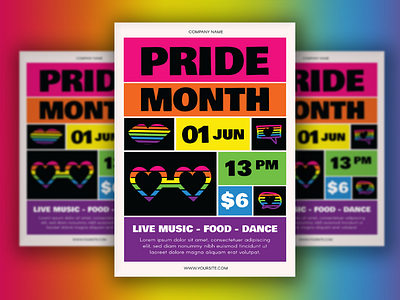 Pride Poster banner equality flyer freedom lgbt lgbtq month parade poster pride pridemonth rainbow